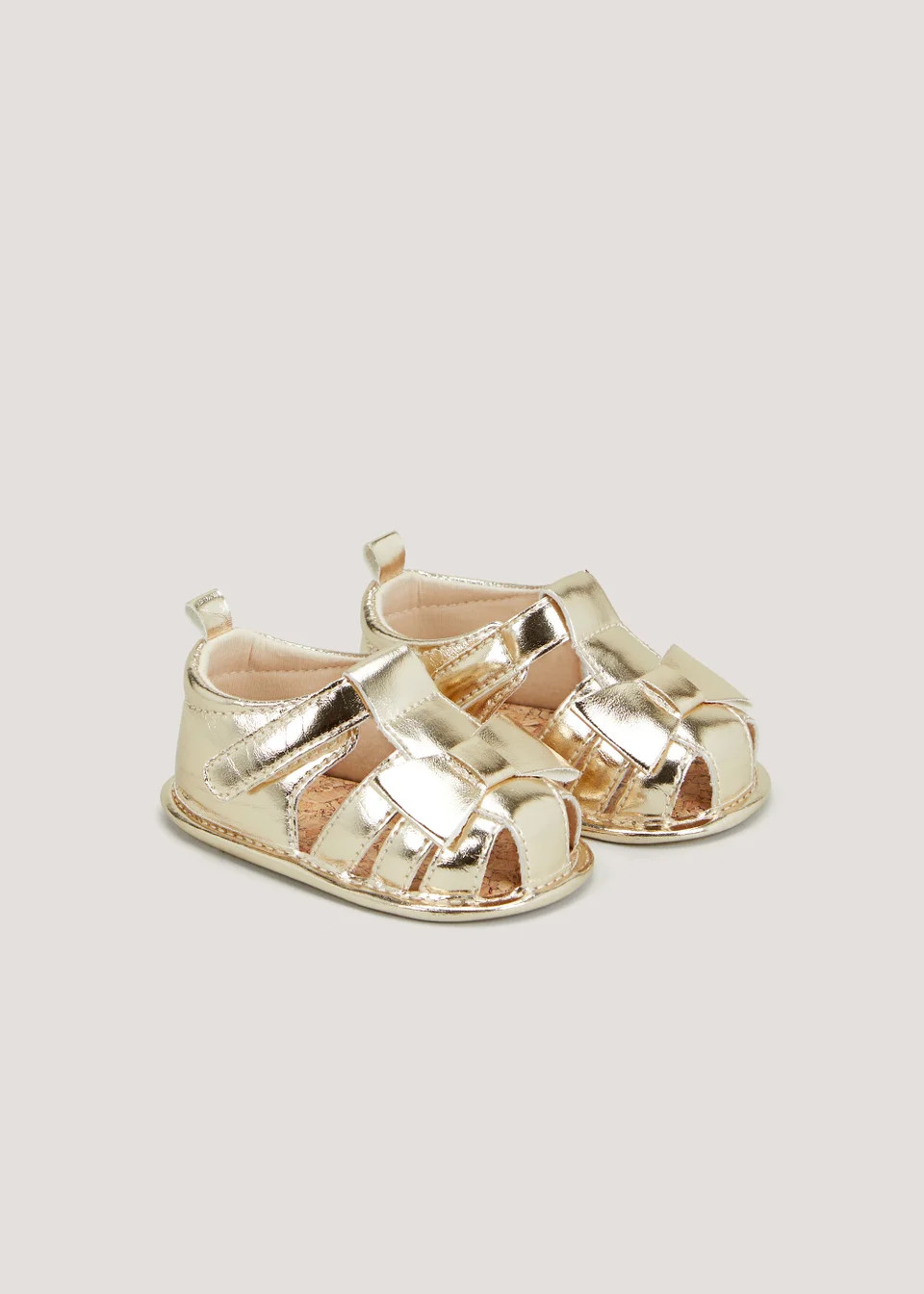 Gold Bow Caged Soft Sole Baby Shoes (Newborn-18mths) | Matalan (UK)