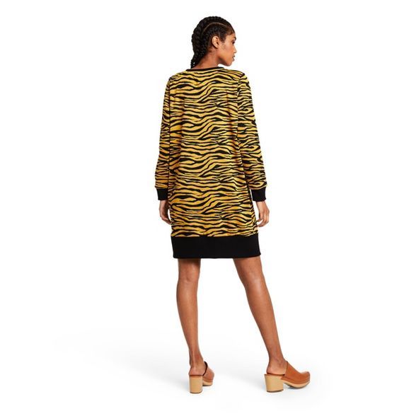 Women's Animal Print Long Sleeve Dress - Victor Glemaud x Target Dark Gold | Target