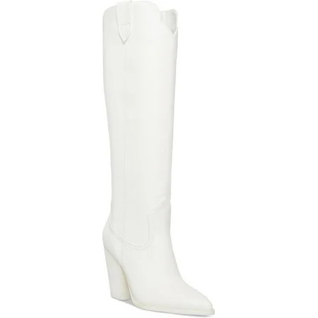 Steve Madden Womens Tessy Leather Block Heel Cowboy Western Boots | Walmart (US)