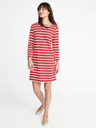Old Navy Womens Jersey-Knit Shift Dress For Women Red Stripes Size XL | Old Navy US