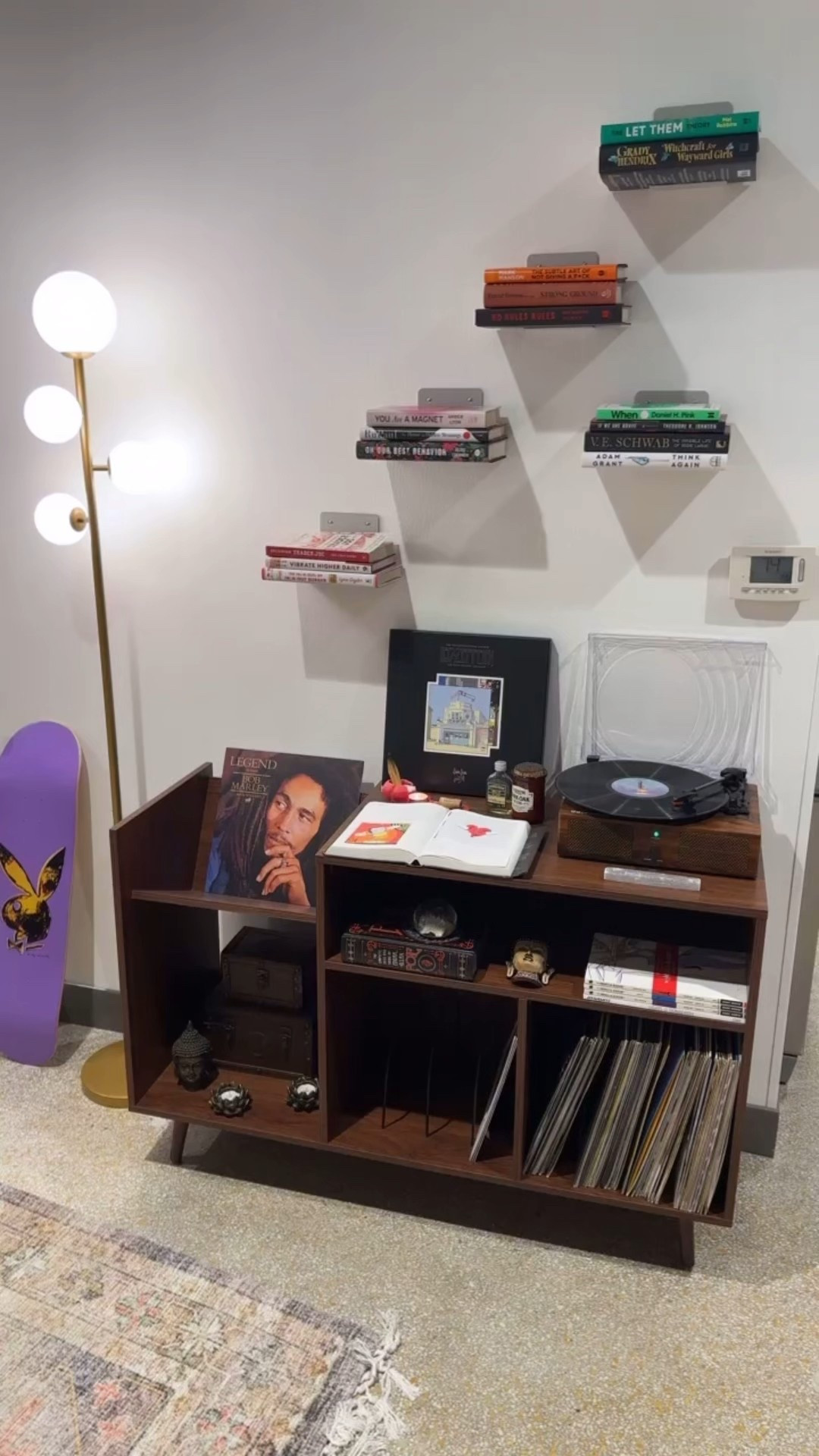 My favorite corner in the loft 🤎🎶 

Floating shelves, vinyls, and cozy details - linking everything for you!

#LTKHome
