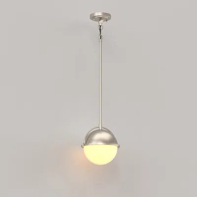 1-light Dimmable Globe Brushed Nickel Pendant Light With Frosted Glass Shade | Wayfair North America