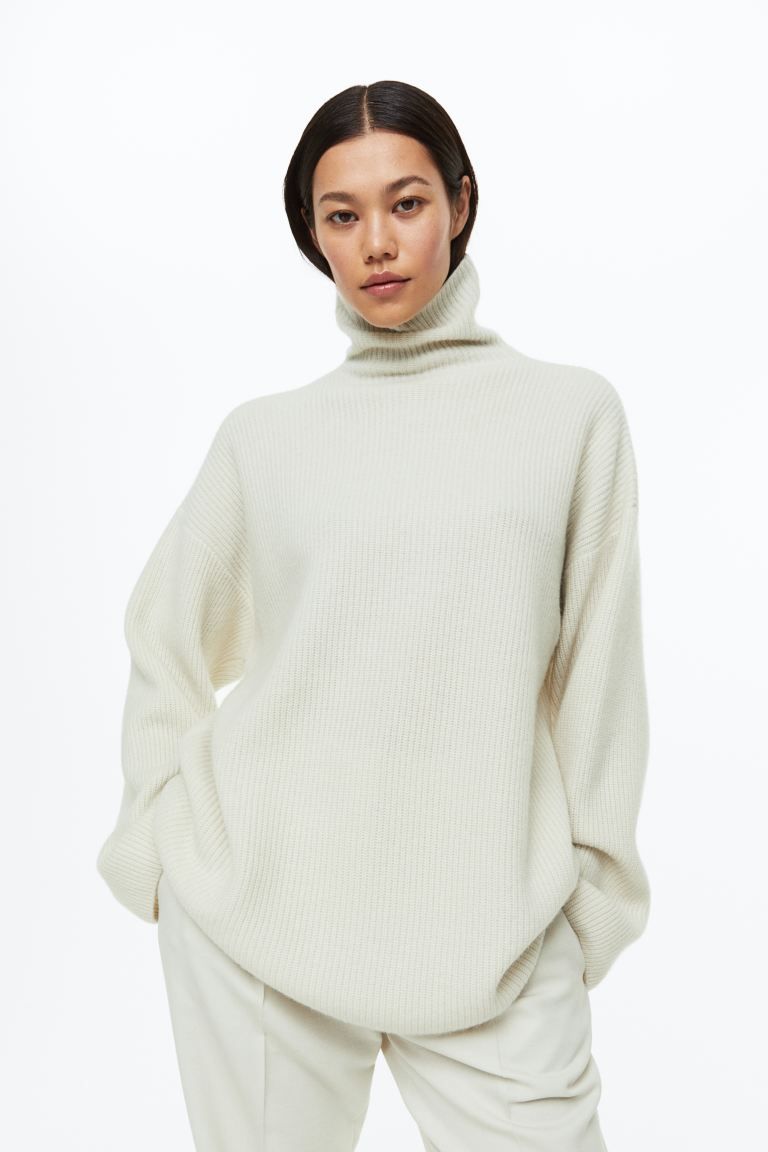 Ribbed cashmere polo-neck jumper | H&M (UK, MY, IN, SG, PH, TW, HK)