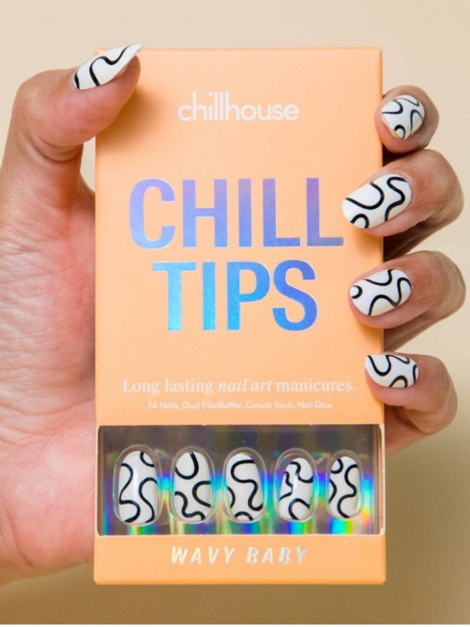 How fun are these press on nails?!! I love the black & white wavy print! 

#LTKstyletip #LTKFestival #LTKbeauty