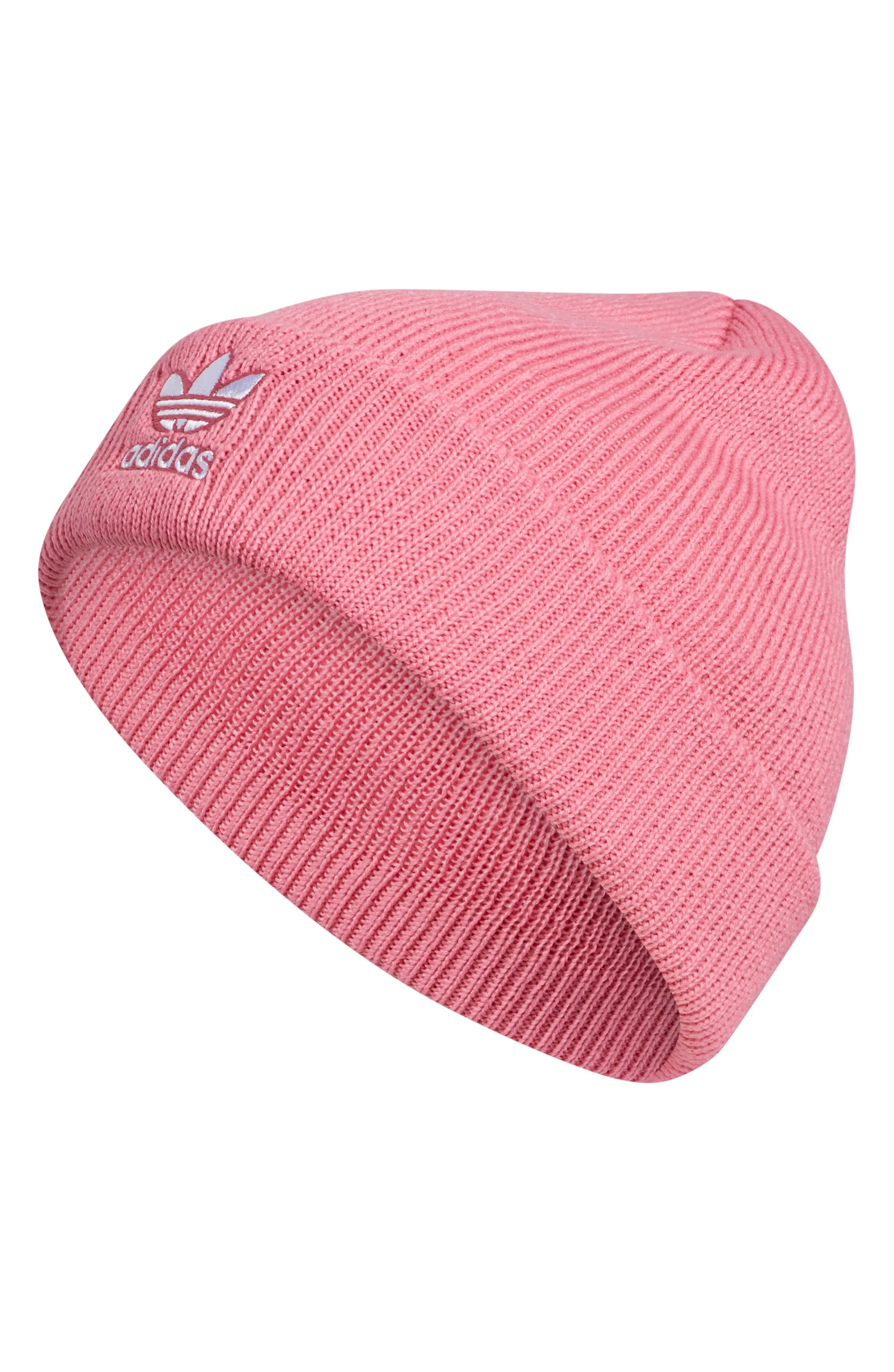 adidas Originals Women's Trefoil Beanie in Medium Pink at Nordstrom | Nordstrom