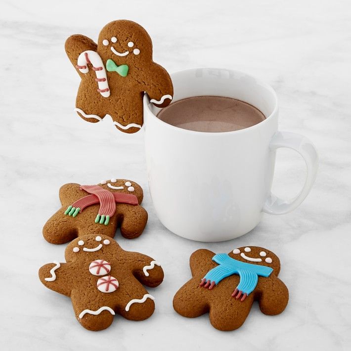 Williams Sonoma Gingerbread Folks Mug Toppers, Set of 4 | Williams-Sonoma