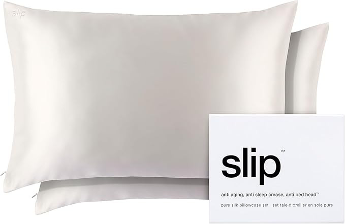 slip The Original Queen Pure Silk Pillow Case Duo - 100% Pure 22 Momme Mulberry Silk - Queen Size... | Amazon (US)