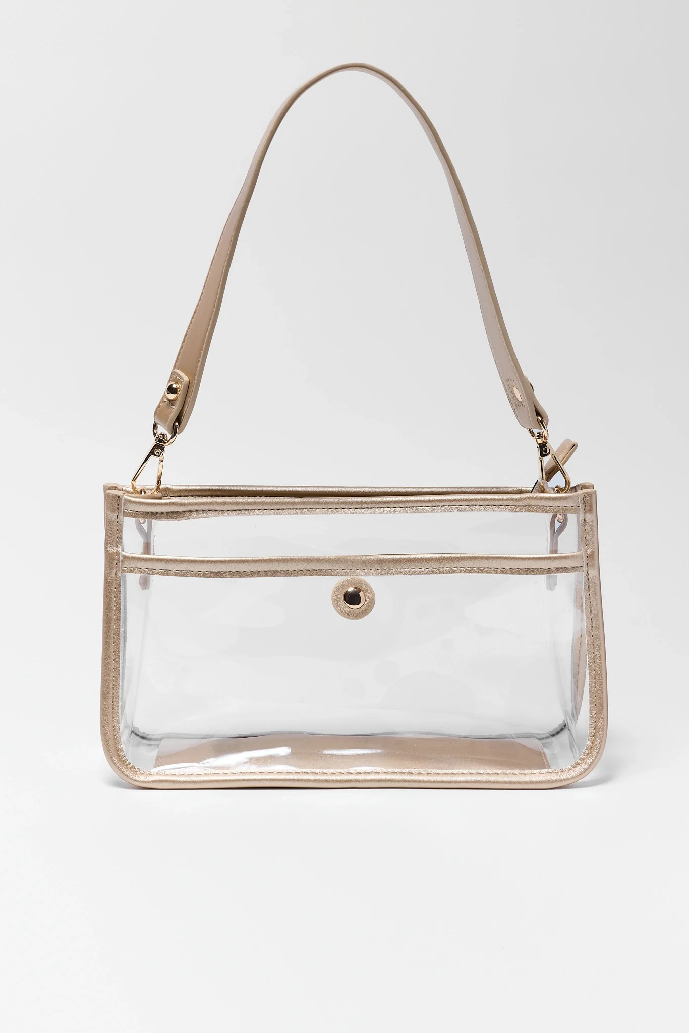 Gold Trim Clear Shoulder Bag | Avara