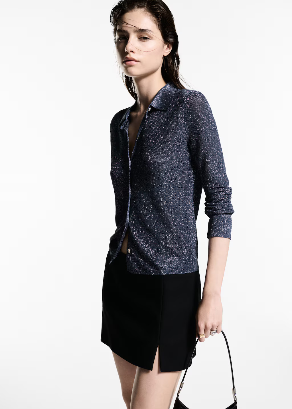 Lurex knitted shirt - Women | MANGO USA | Mango (US/MX/AU)
