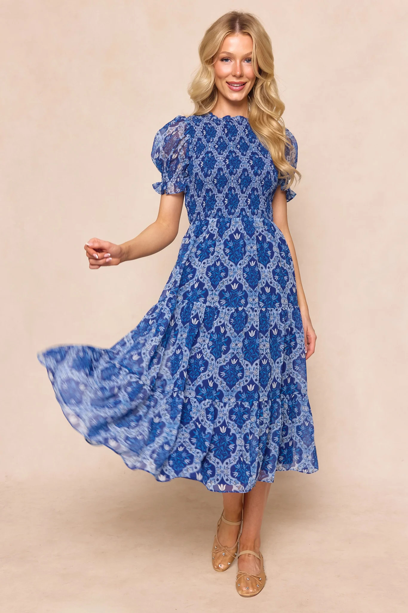 Cordelia Dress in Trellis Foulard | Ivy City Co