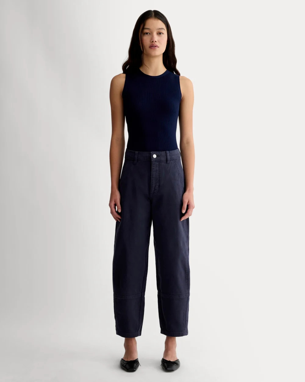 Everlane Utility Barrel Pant | Regular In Navy, Size 8, Cotton | Everlane