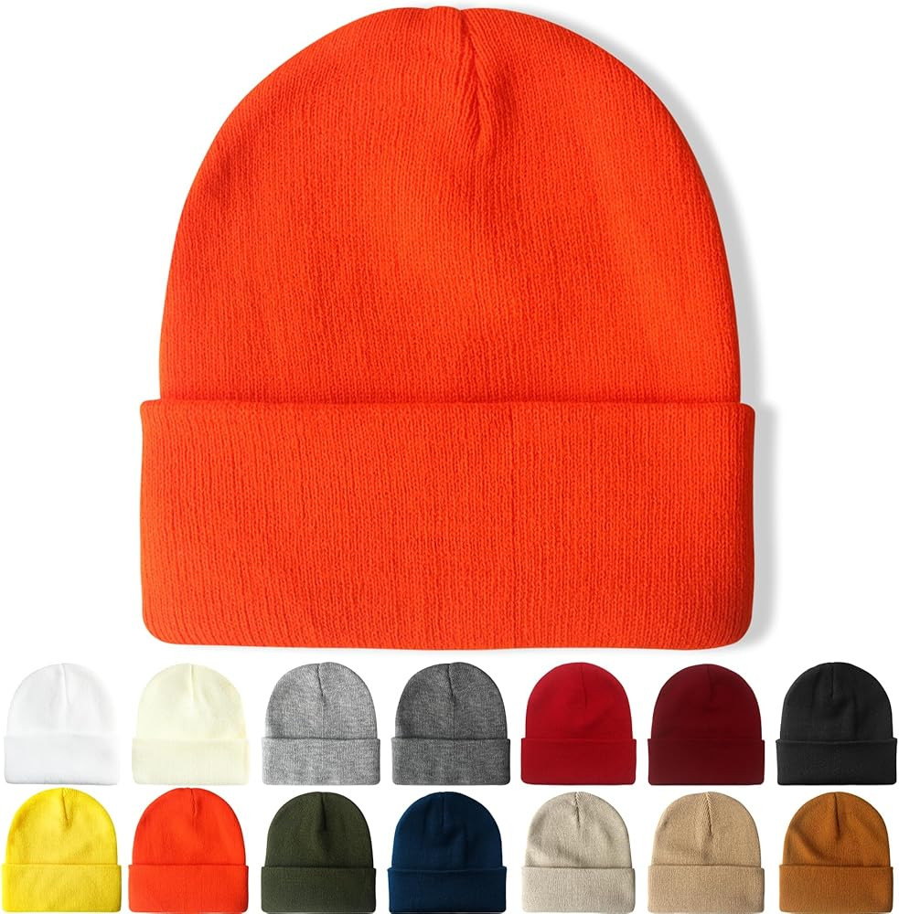 NPQQUAN Beanie for Men Women Winter Hats for Mens Beanie Cuffed Knit Beanies Skull Cap | Amazon (US)