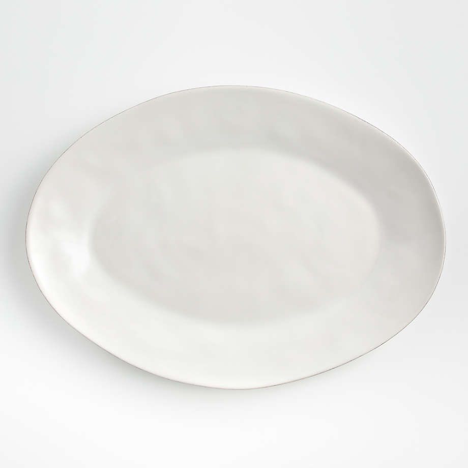 Marin White Small Oval Serving Platter + Reviews | Crate & Barrel | Crate & Barrel