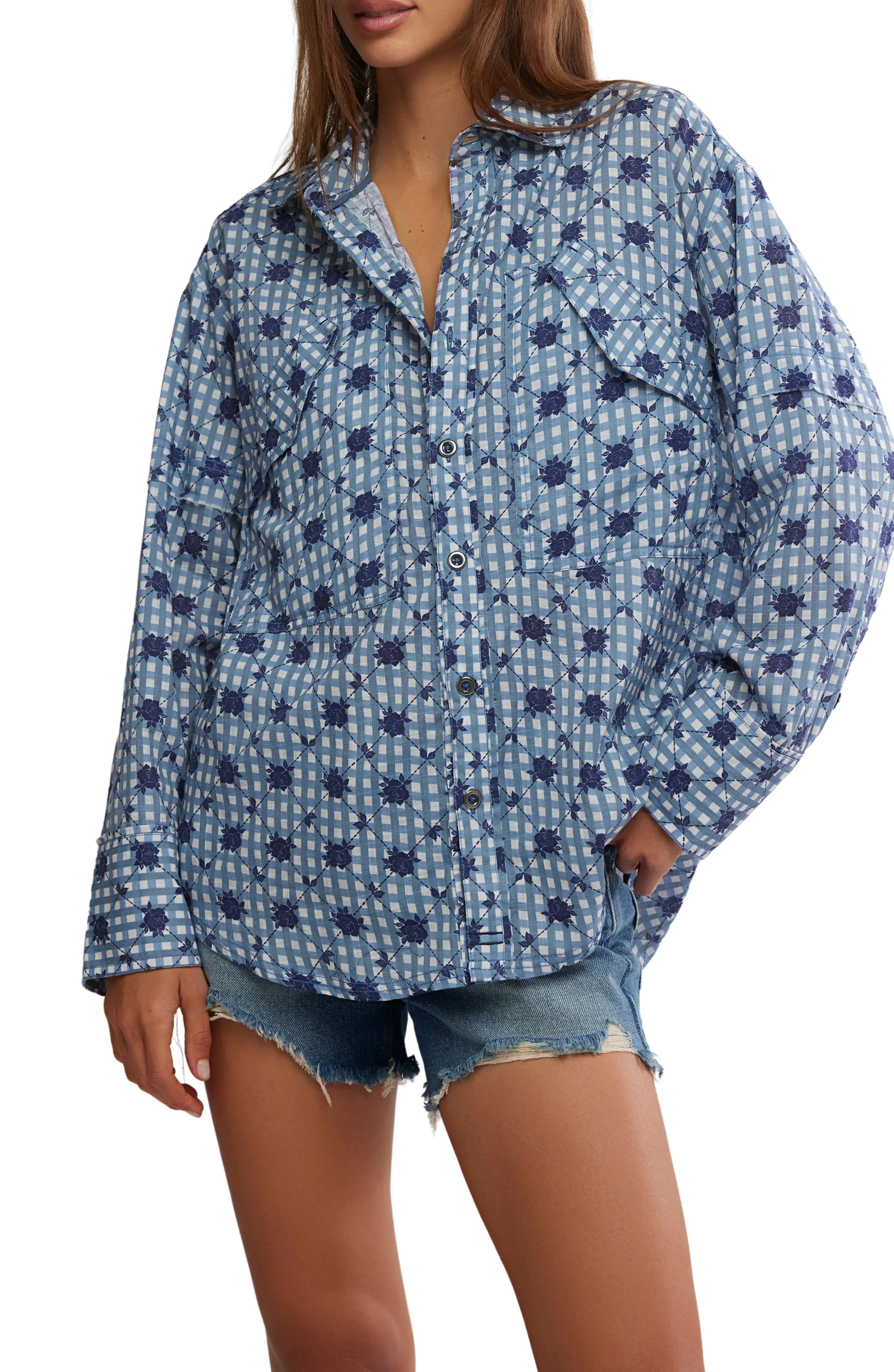 Free People Hidden Flower Button-Up Shirt (Women) | Nordstromrack | Nordstrom Rack