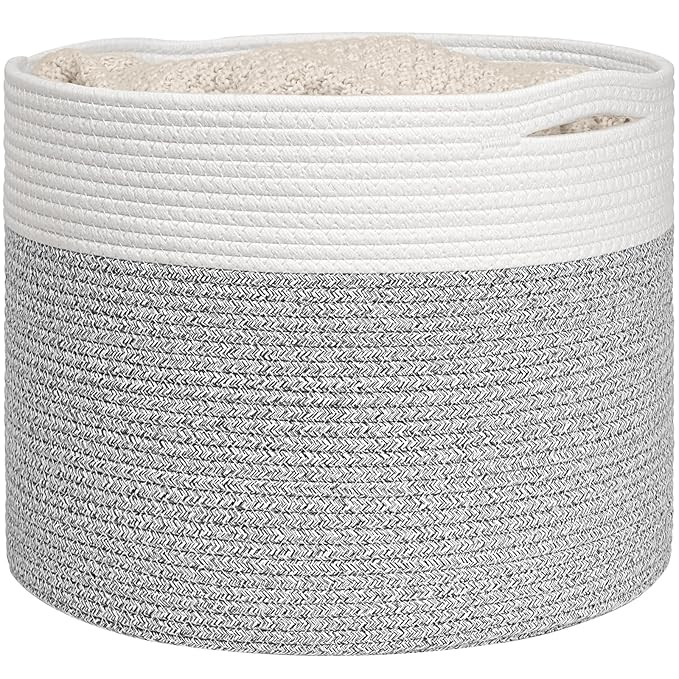 Goodpick Blanket Basket, 15.8"x15.8"x13.8" Woven Rope Basket for Blankets, Kids Toy Storage Organ... | Amazon (US)