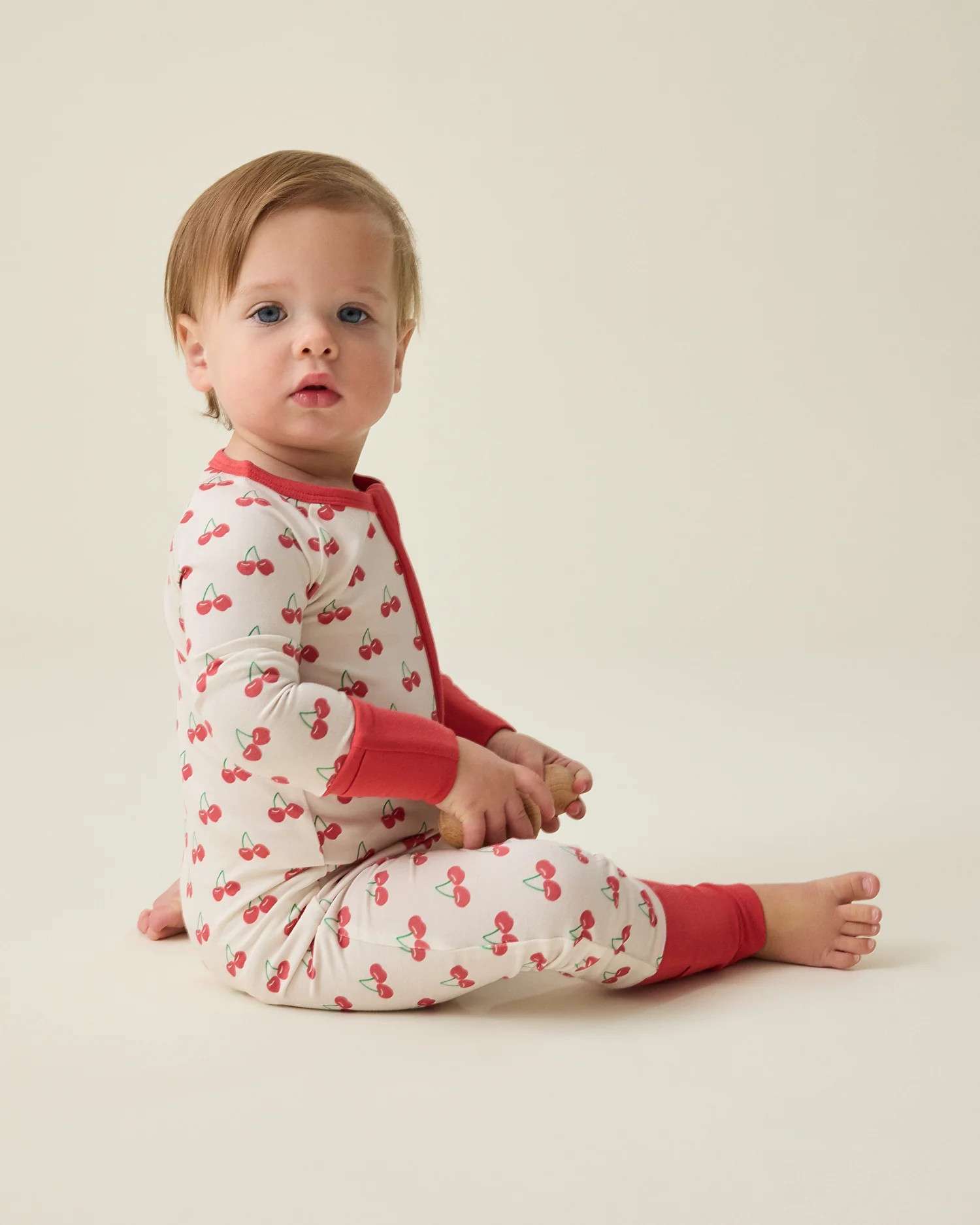 Bamboo Baby Pajamas | Ivory Cherries | Kindred Bravely | Kindred Bravely