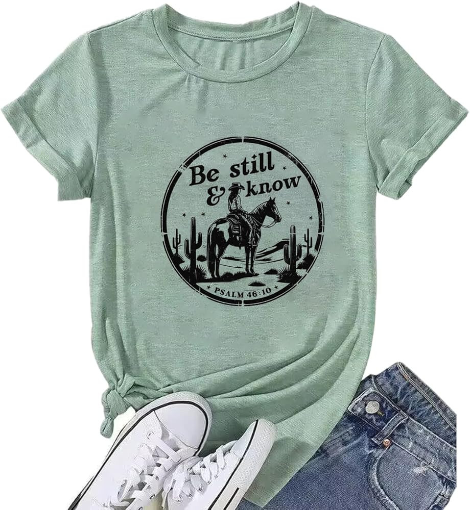 Bible Shirt for Women Funny Graphic Pattern Summer Classic Short Sleeve Outdoor Tee Tops | Amazon (US)