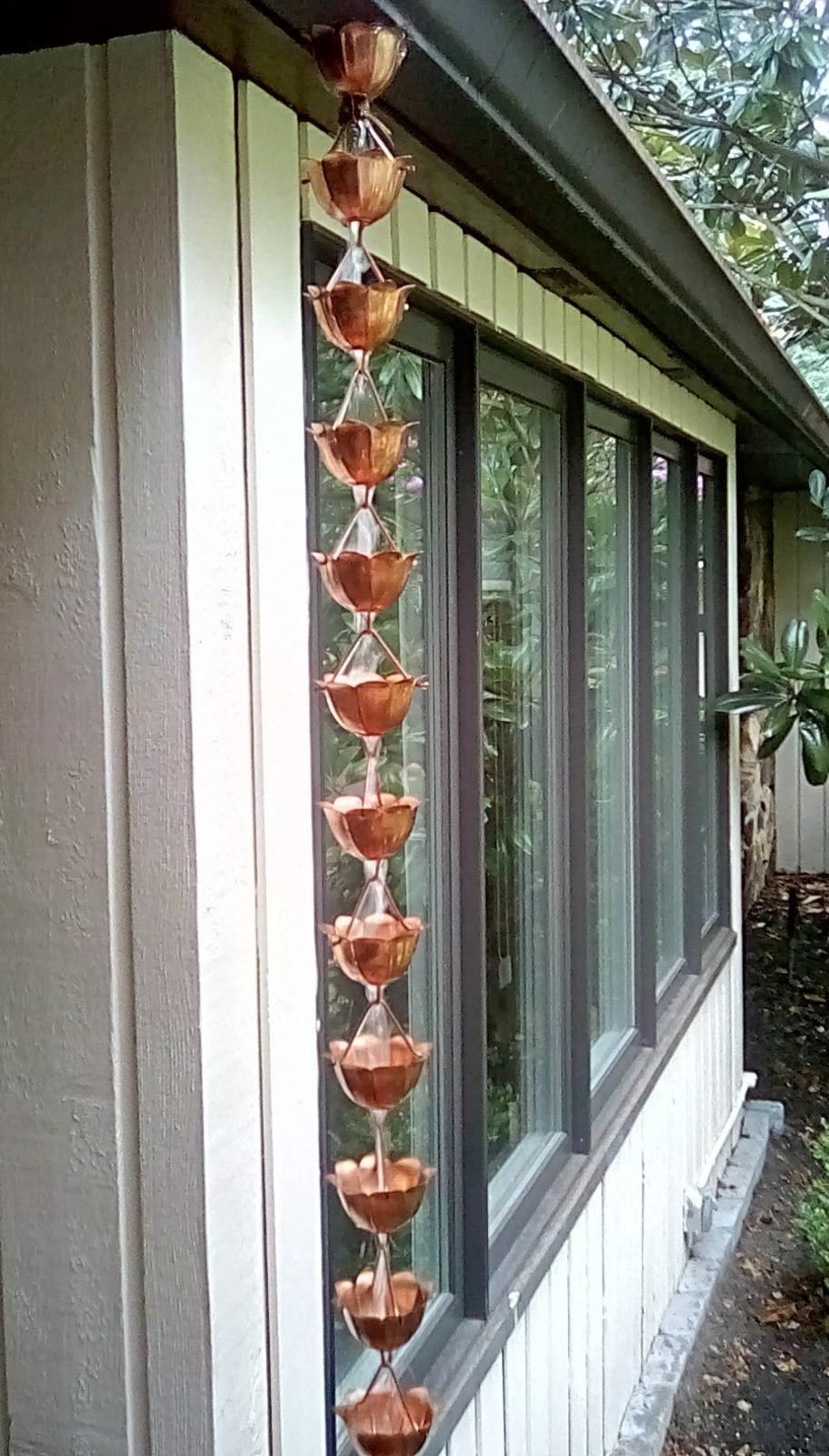 Monarch Rain Chains Pure Copper Lotus Cup Rain Chains for Gutters – 8.5 ft Decorative Rainchain Outdoor Durable Heavy Duty Gutter Chain Downspout Replacement, Modern Rainchains for Outside | Amazon (US)