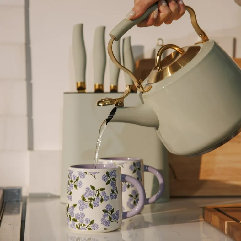 Thyme & Table 14.5 fl oz Purple Hydrangeas Stoneware Mug, Set of 2 | Walmart (US)