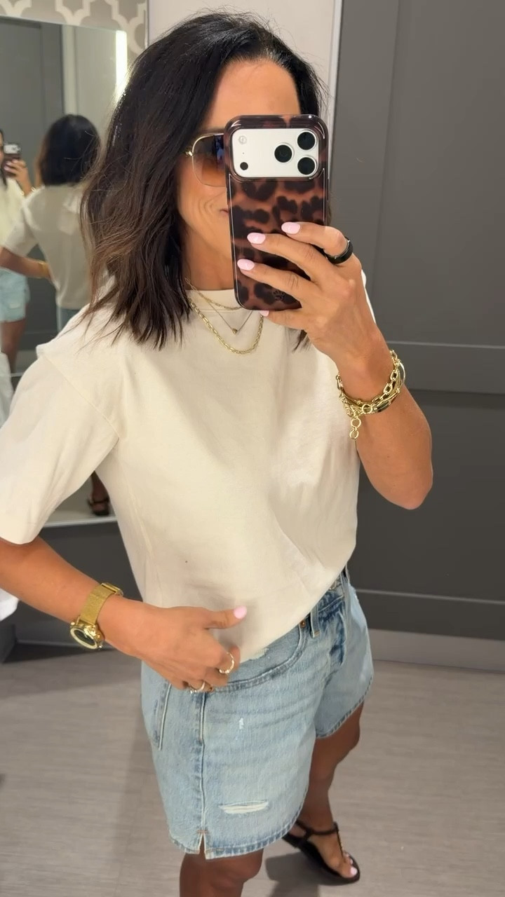Target basics 🤍 wearing size XS. This tee is seriously such good quality—paired with denim shorts and you’re set.

#targetstyle #targetfinds #basics #denimshorts #casualstyle #summeroutfit #womensfashion #ltkstyle #ltkunder50