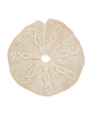 48in Chunky Cable Knit Tree Skirt | TJ Maxx