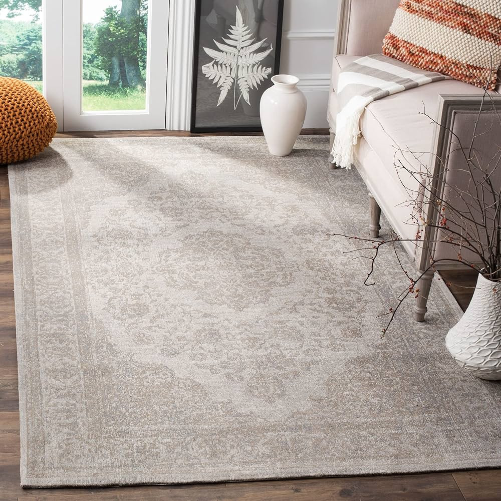 SAFAVIEH Classic Vintage Collection Area Rug - 10' x 14', Beige, Oriental Medallion Cotton Design... | Amazon (US)