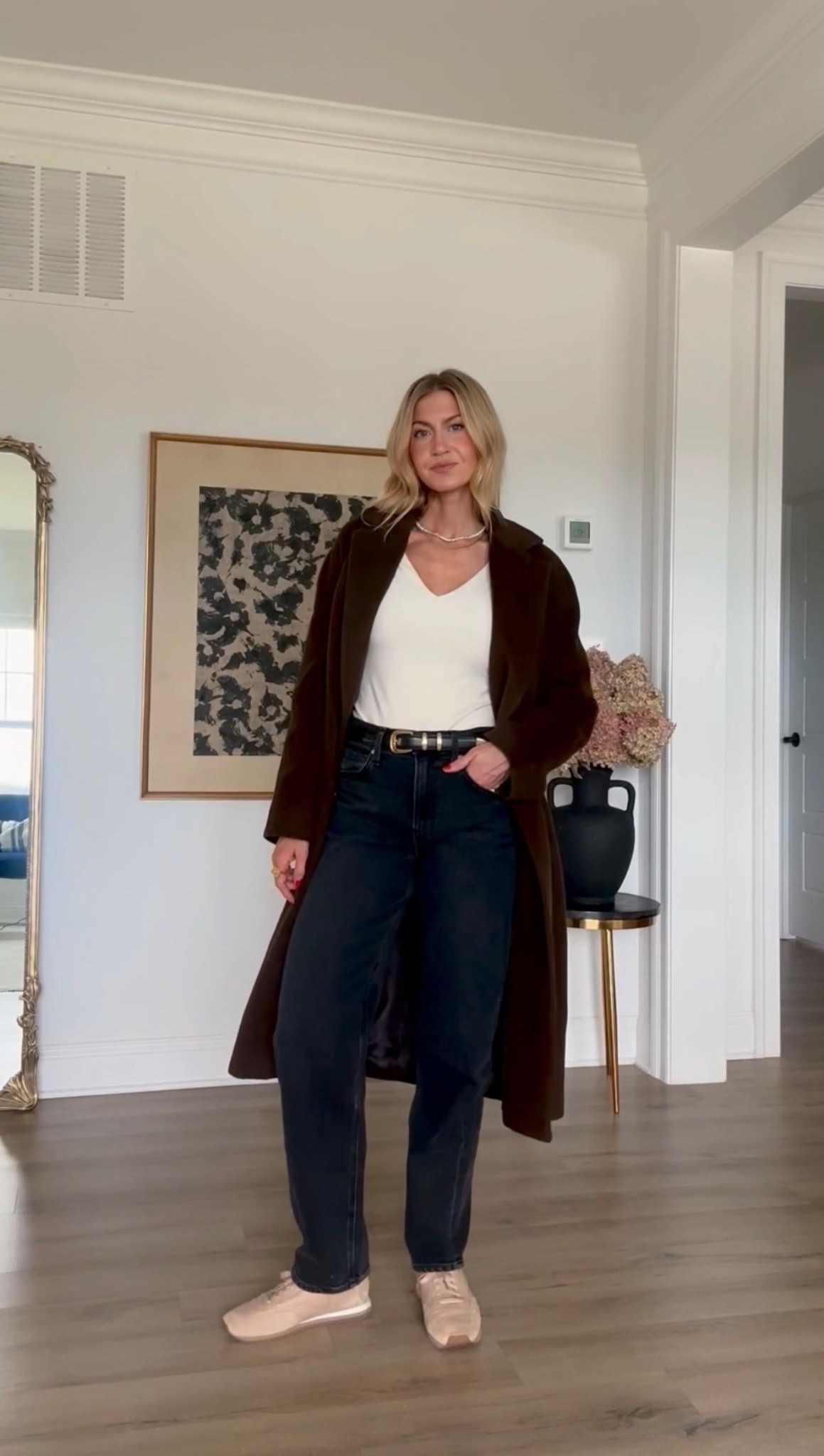 Coat + denim look! 
Bodysuit: runs slightly small, wearing size small
Coat: runs TTS, wearing size small
Denim: runs TTS
Sneakers: run TTS

#LTKootd #LTKSeasonal #LTKgrwm