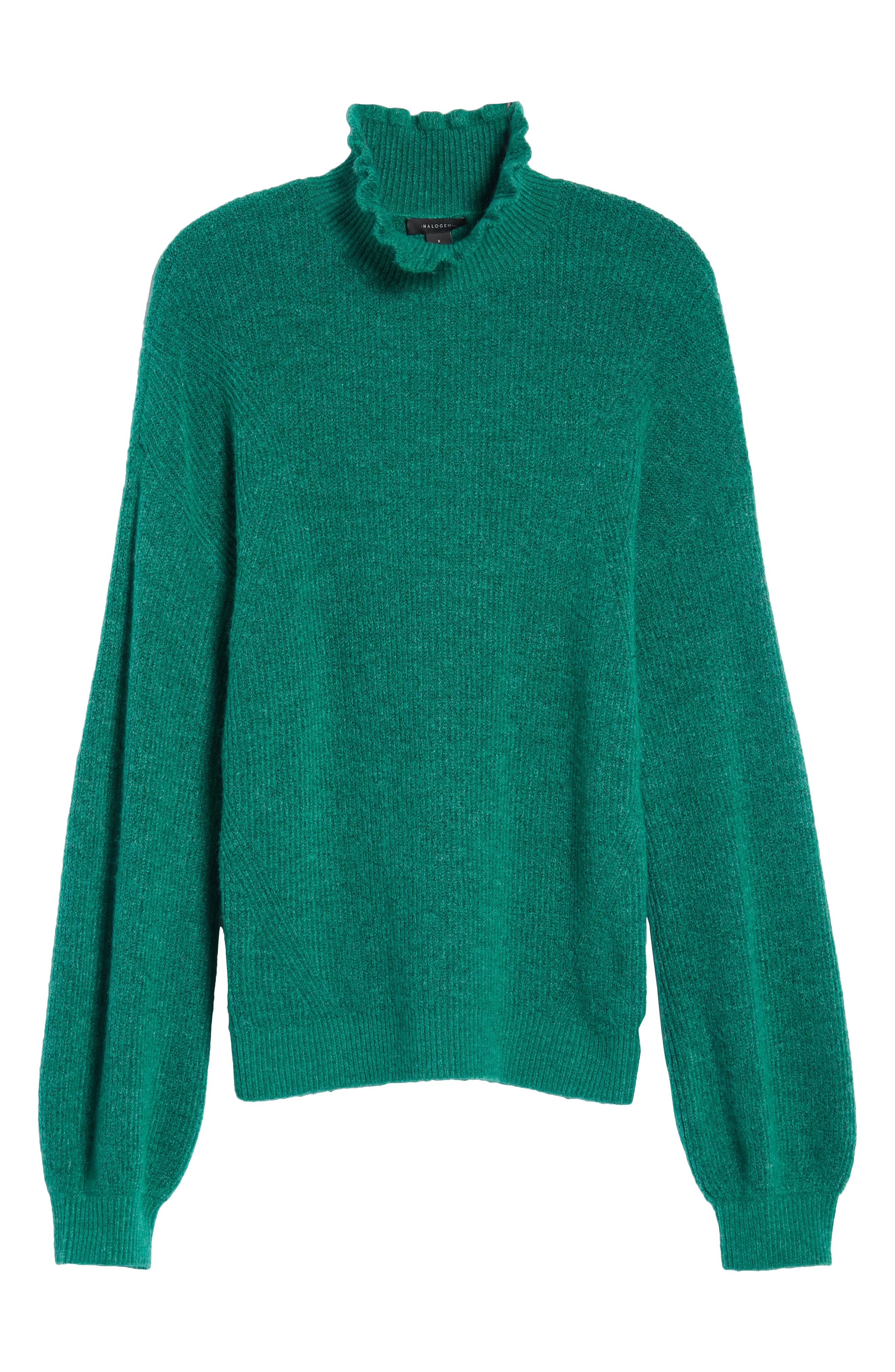 Halogen® Ruffle Neck Sweater (Regular & Petite) | Nordstrom