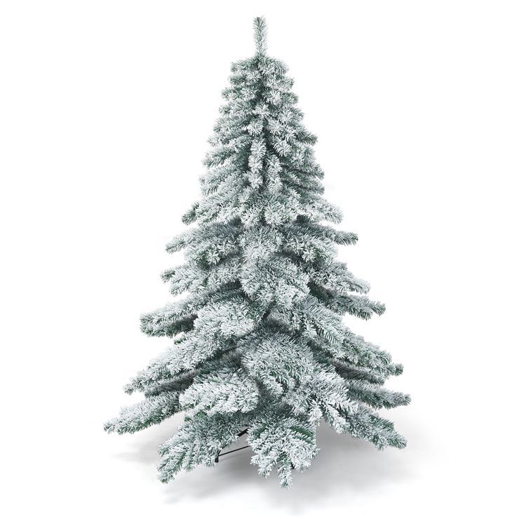 Costway 6Ft Snow Flocked Artificial Christmas Tree PVC Hinged Alaskan Pine Tree Holiday | Target