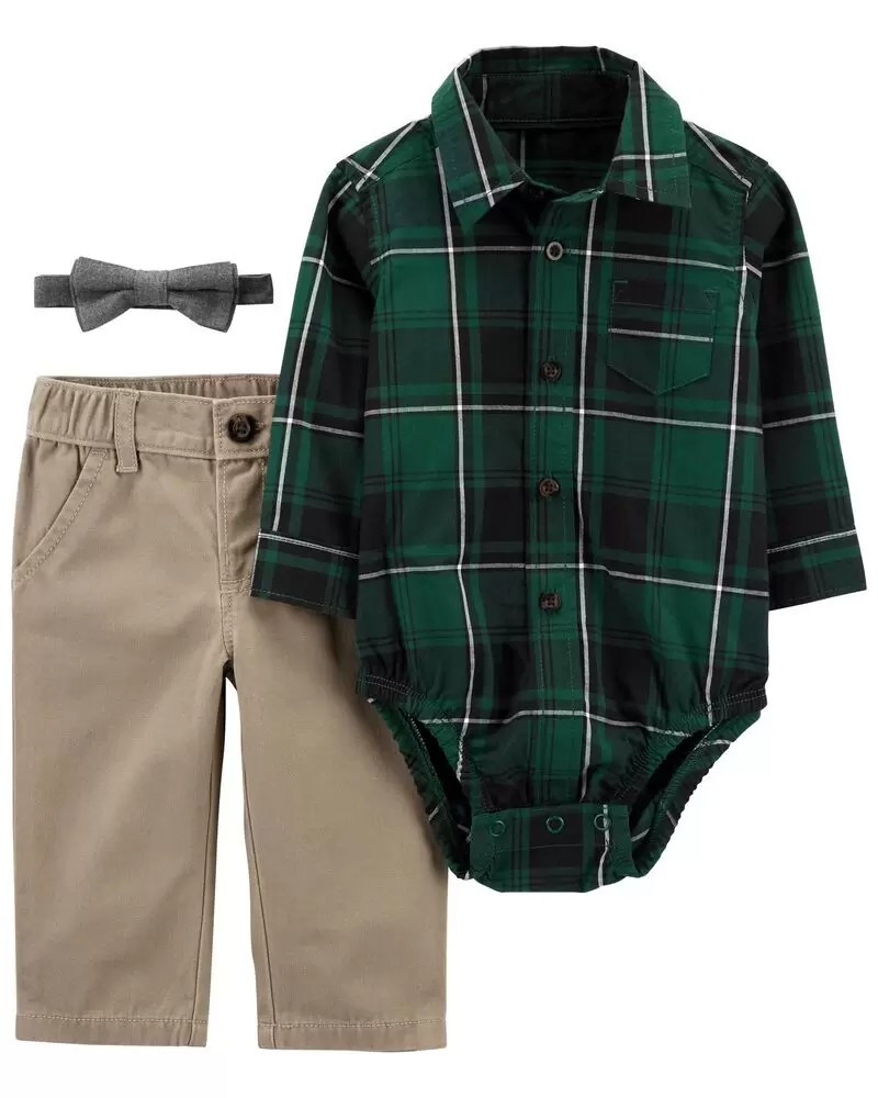 3-Piece Plaid Dress Me Up Set | OshKosh B'gosh