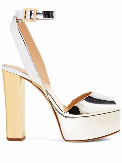 Giuseppe Zanotti Betty Metallic Platform Sandals - Farfetch | Farfetch Global