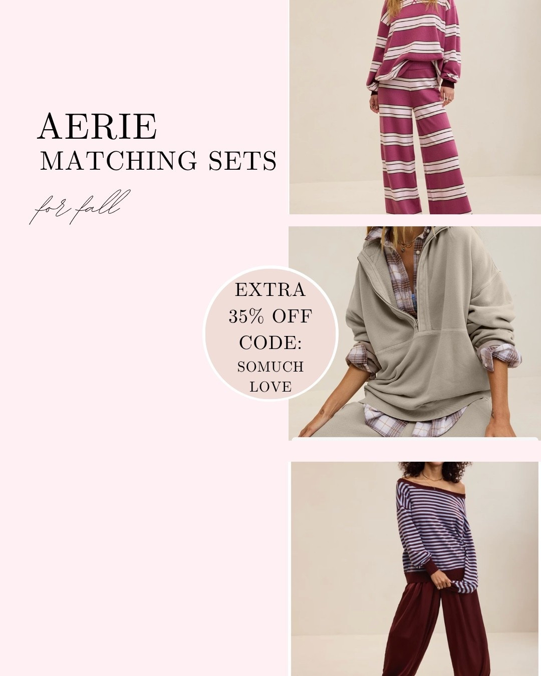 Comfy new sets for fall from Aerie!  Perfect for cooler weather when it coolers your way. 🍂🍁

#LTKSeasonal #LTKMidsize