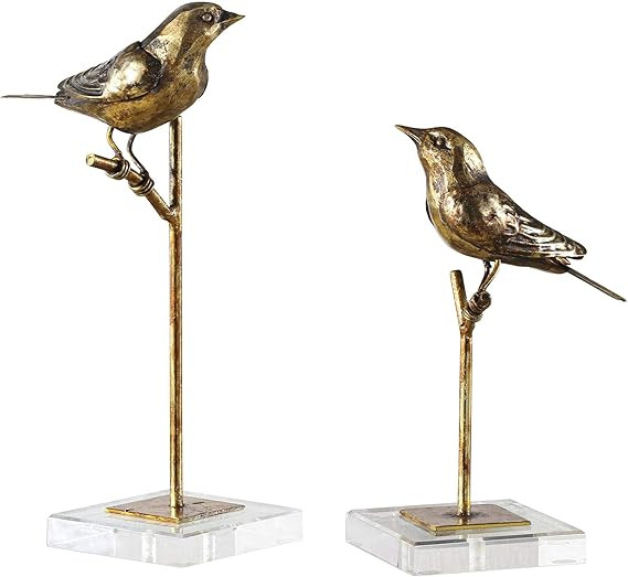 Passerines - 13.25 inch Bird Sculpture (Set of 2) - 6.5 inches wide by 5.5 inches deep | Amazon (US)