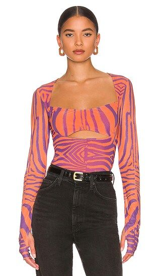 Noreen Top in Orange Zebra | Revolve Clothing (Global)