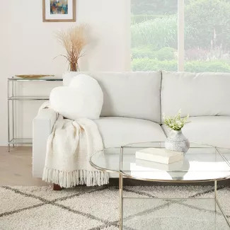 Rabbit Faux Fur Heart Throw Pillow - Mina Victory | Target