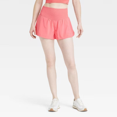 Women's High-Rise Seamless Waistband Woven Shorts 2.5" - JoyLab™ Coral Orange S | Target