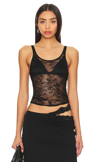 Avenida Lace Tank Topv in Black | Revolve Clothing (Global)