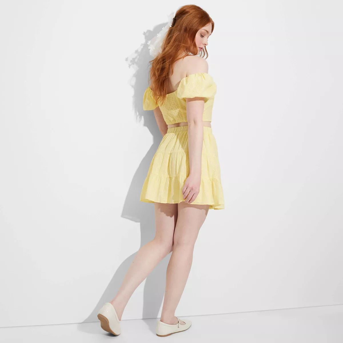 Women's Tiered Eyelet Mini Skirt - Wild Fable™ Yellow S | Target