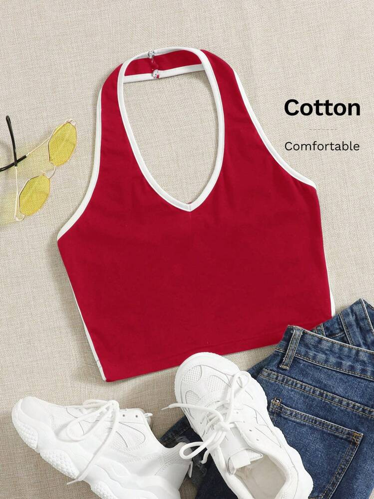 Halter crop top  | SHEIN