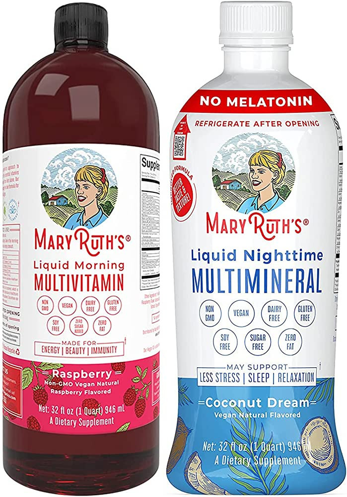 Liquid Multivitamin & Liquid Multimineral Bundle by MaryRuth’s | Vegan Vitamin A, B, C, D3, E &... | Amazon (US)