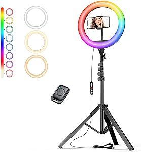 12'' RGB Ring Light with Stand and Phone Holder - TODI Selfie Ring Light with 63' ' Tripod Stand ... | Amazon (US)