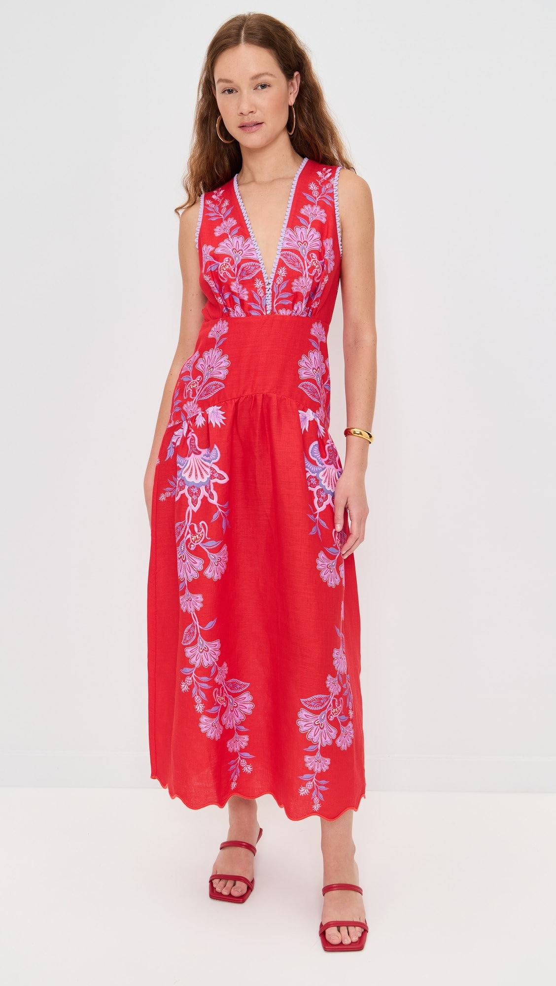 Porcelain Garden Red Midi Dres | Shopbop