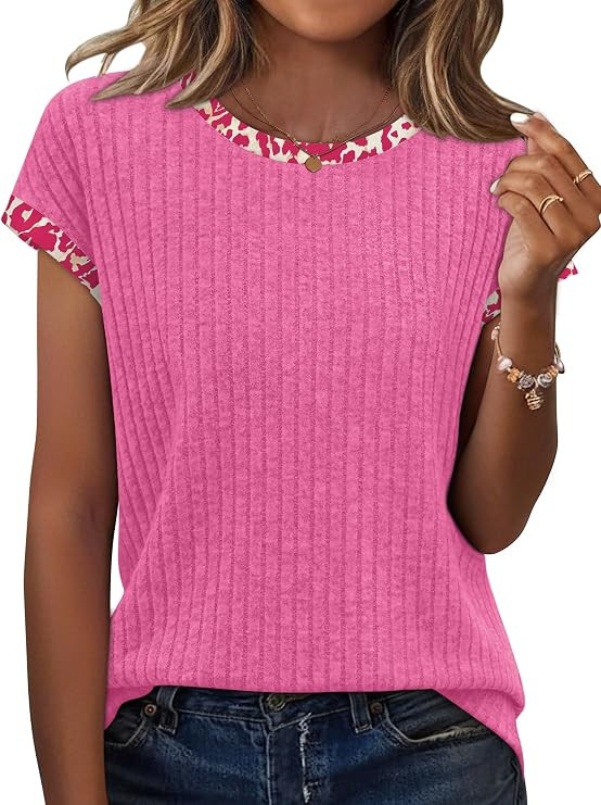 Sampeel Womens Tops Short Sleeve Shirts Loose Fit Trendy Summer Outfits Dressy Casual Spring Clot... | Amazon (US)