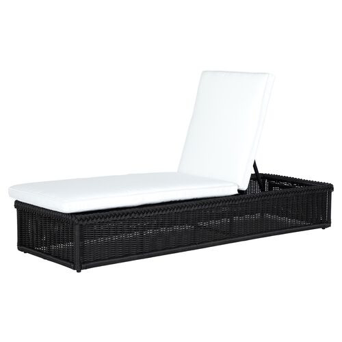Emilia Ebony Chaise, White | One Kings Lane