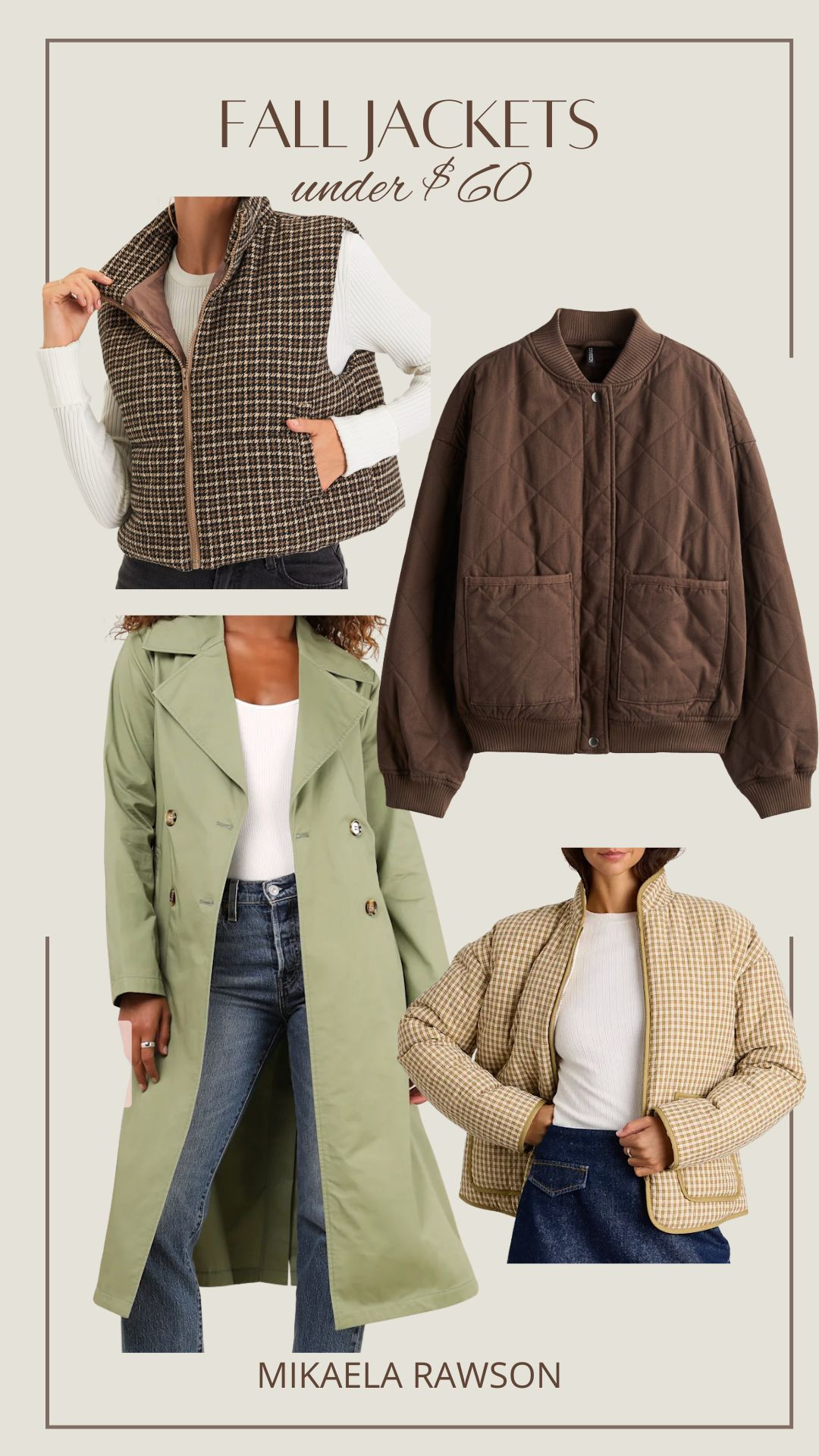 Affordable fall jackets! 

#FallJackets #AffordableFallStyle #Under60Finds #BudgetFriendlyFashion #FallWardrobeStaples #ClosetFavorites #EverydayFallStyle #FallStyleInspo #CapsuleWardrobeStyle #AffordableChic #OOTDFall #FallOutfitInspo #AutumnStyleInspo #FallFashionFinds #WardrobeOnABudget 

 #LTKFallSale #LTKSeasonal #LTKSaleAlert