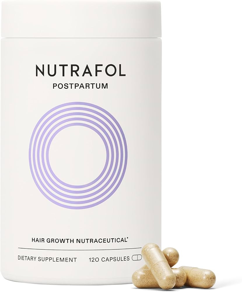 Amazon.com: Nutrafol Postpartum Hair Growth Supplements, Clinically Tested for Visibly Thicker Ha... | Amazon (US)