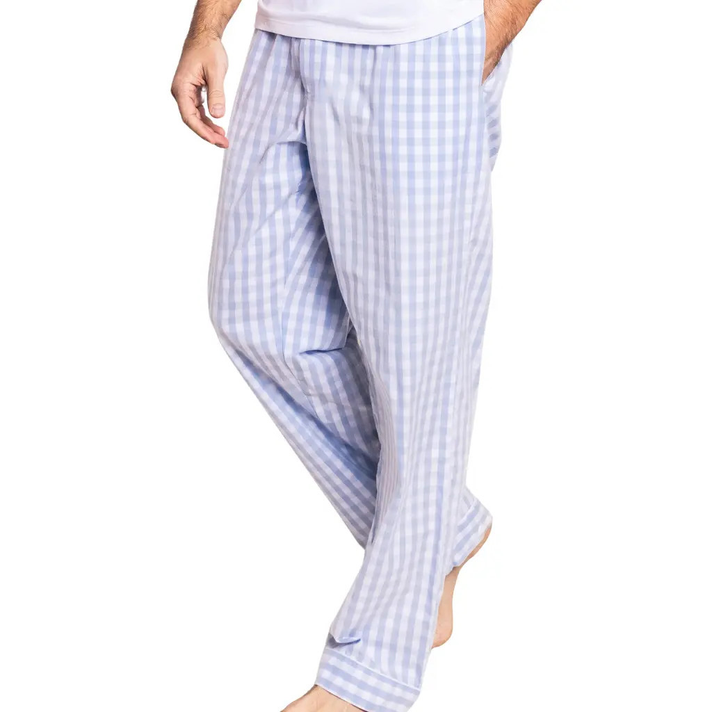 Petite Plume Gingham Pants in Blue at Nordstrom, Size Large | Nordstrom