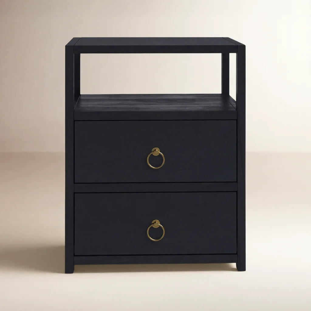 Elin 2-Drawer Acacia Nightstand | Birch Lane