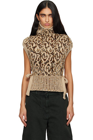 Beige Jacquard Dickey | SSENSE