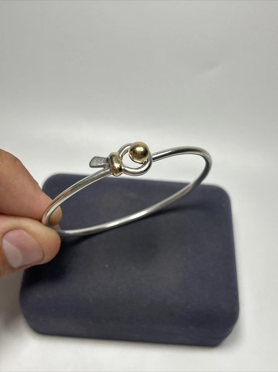 Eden Hand Arts Sterling Silver & 14k Gold Ball Hook & Eye Bangle Bracelet  | eBay | eBay US
